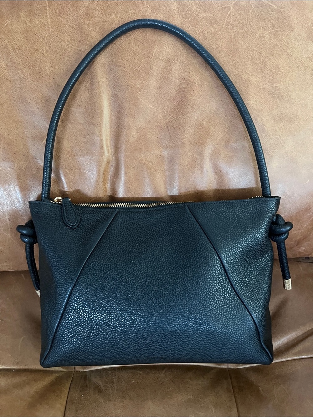 Fossil Willa Leather Shoulder Bag - Black Pebbled Leather